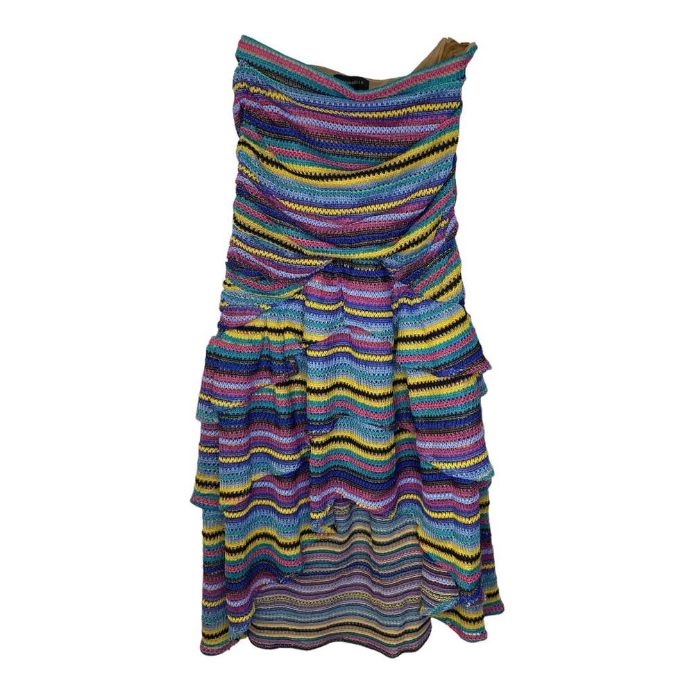 Majorelle Skirt Knit Crochet Ruffle Hippie Boho Festival Summer Casual S